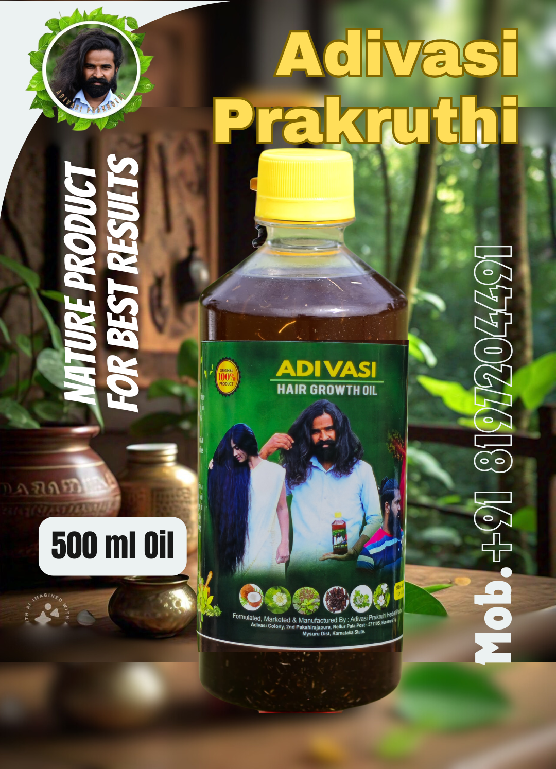 Adivsi Prakruthi Hair Growth Oil